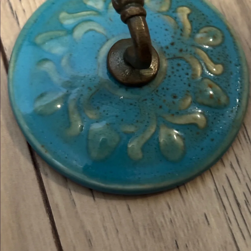Ceramic Craft Turquoise Ceramic Wall Towel Hook